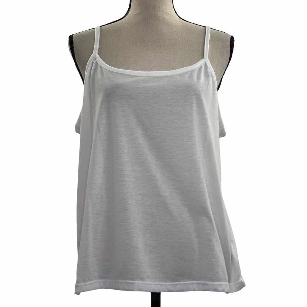 FRENCH Laundry Sheer White Camisole Tank Top 1X